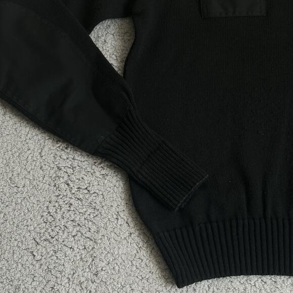 Vtg Citadel Sweater Mens L Black AB-458 Military Elbow Shoulder Patches V Neck - Picture 5 of 13